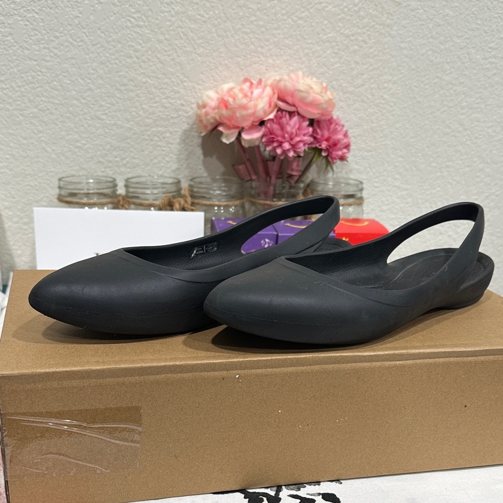 ❤️ 5/$25 Crocs Black Women's Slingback Flats